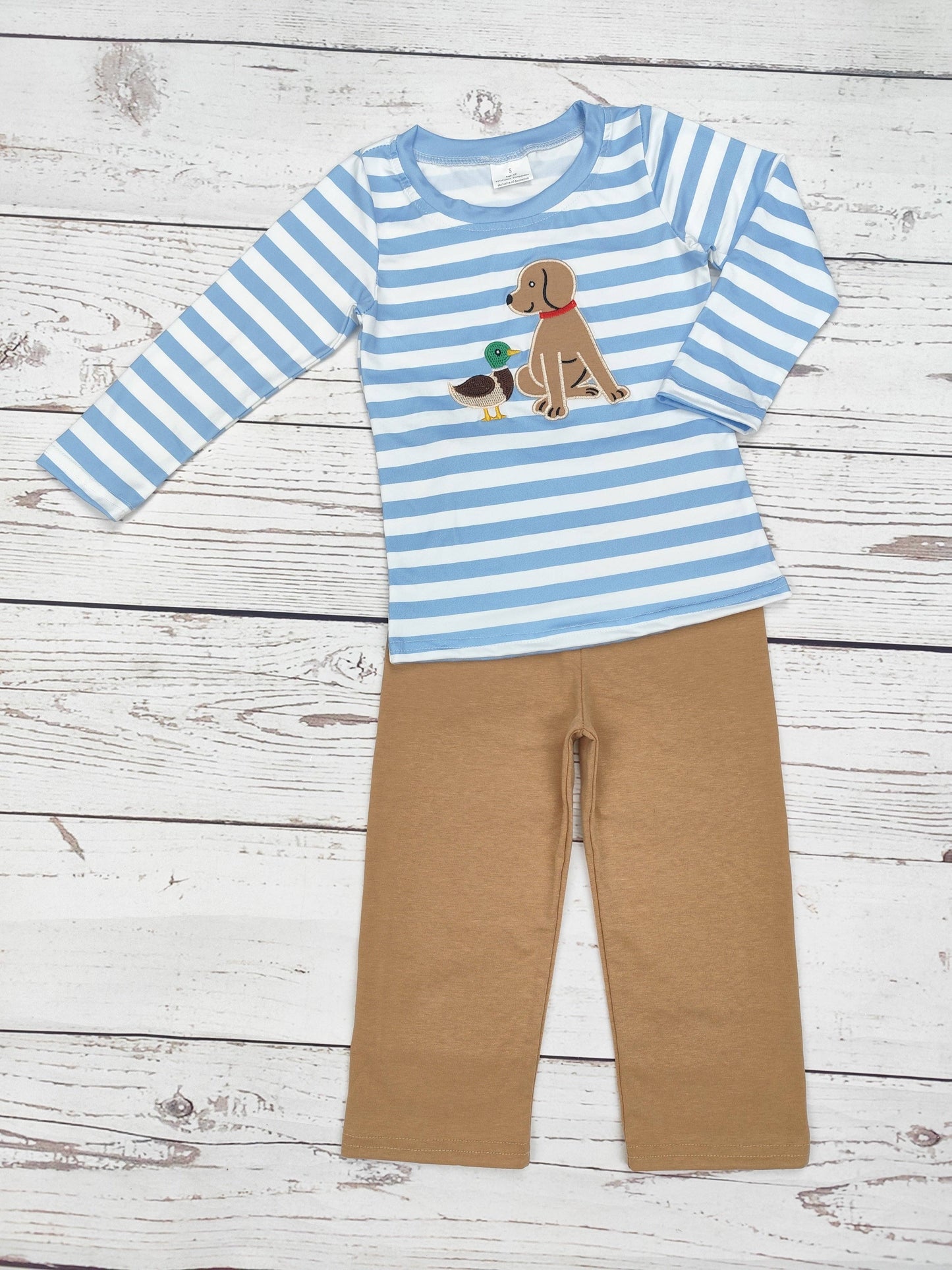 Boys Duck Dog Appliqué Hunting Pants Set: 3T - Persnickety Shop