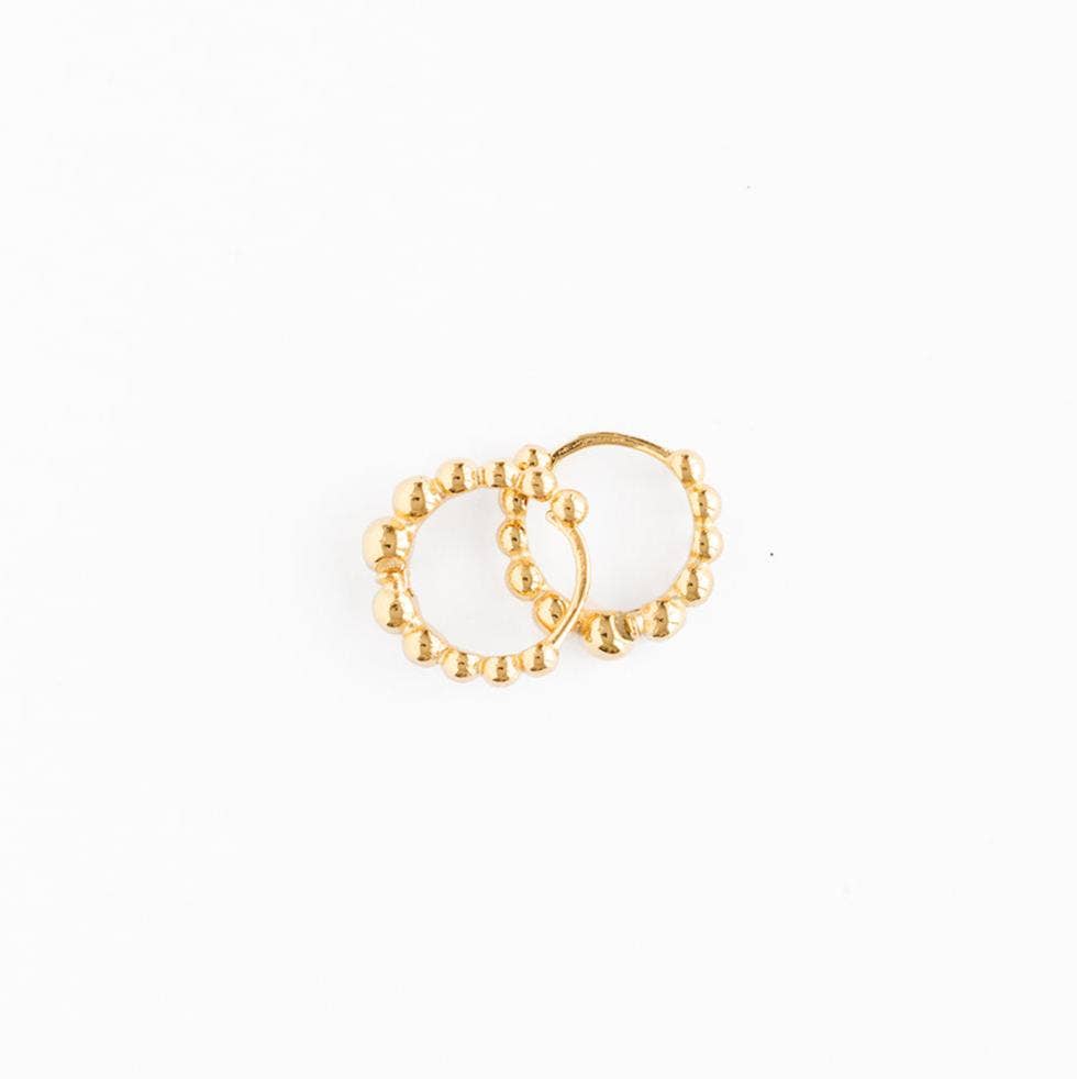 Beaded Huggie Hoop Earrings - Hypoallergenic, Girl Gift