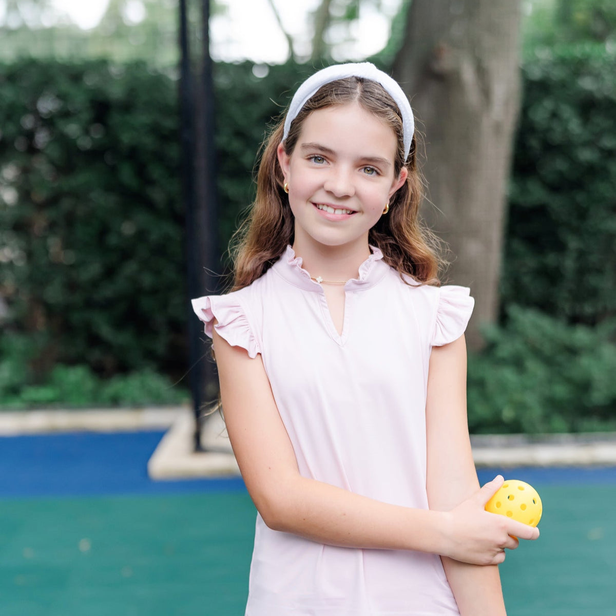 ELLIE GIRLS' SLEEVELESS PERFORMANCE TOP BY LH SPORT LIGHT PINK - Persnickety Shop