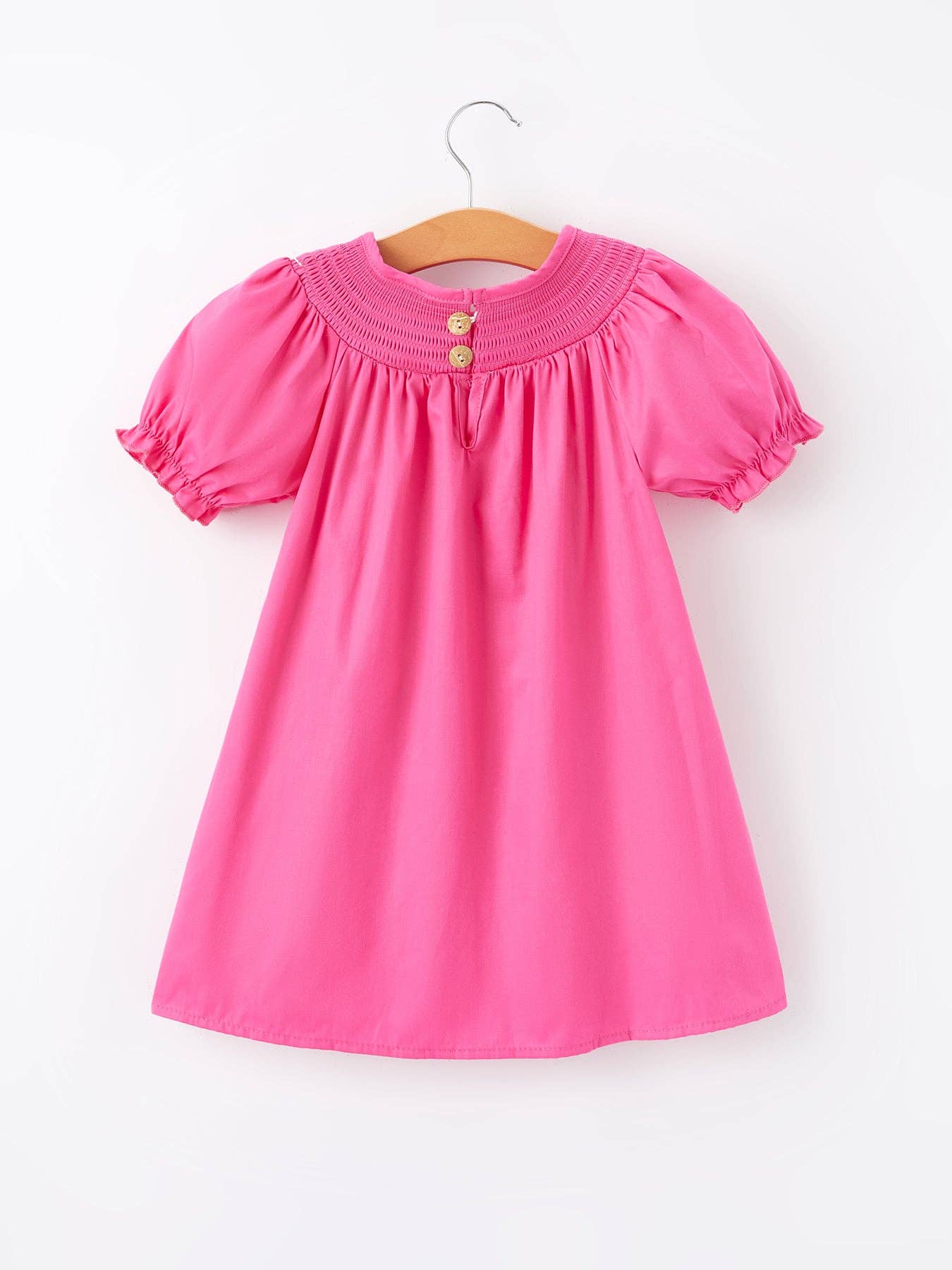 Smocked Bishop Hot Pink Bow Dress - Persnickety Shop