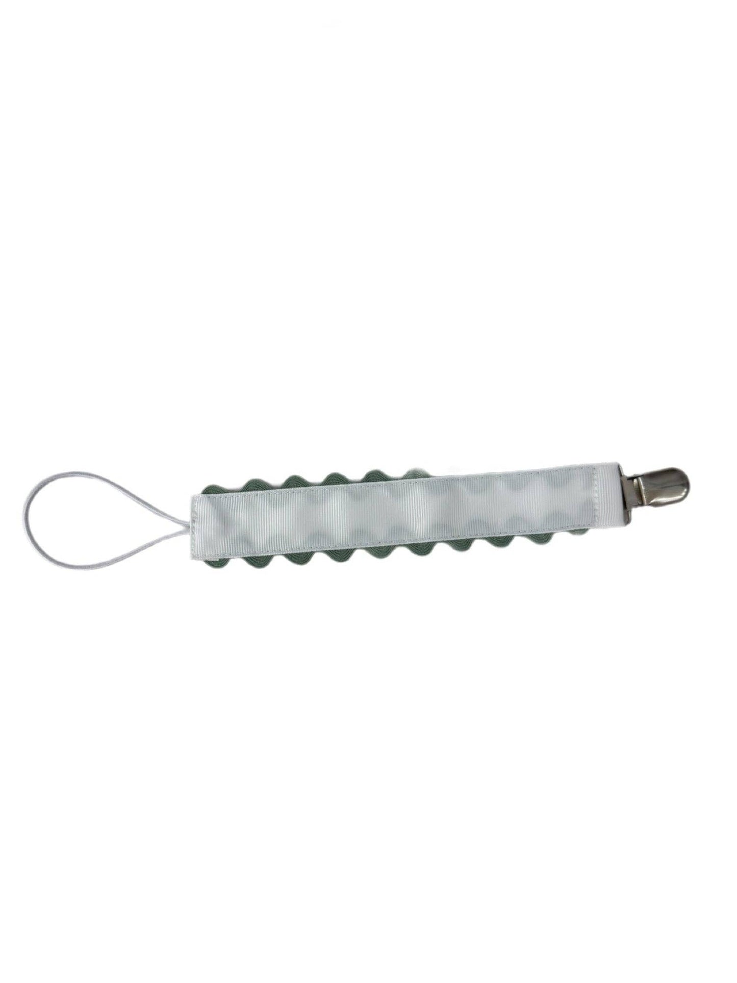 Paci Clip - Hampton James White with Sage