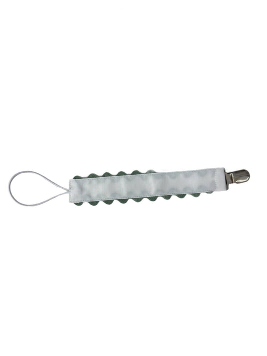 Paci Clip - Hampton James White with Sage