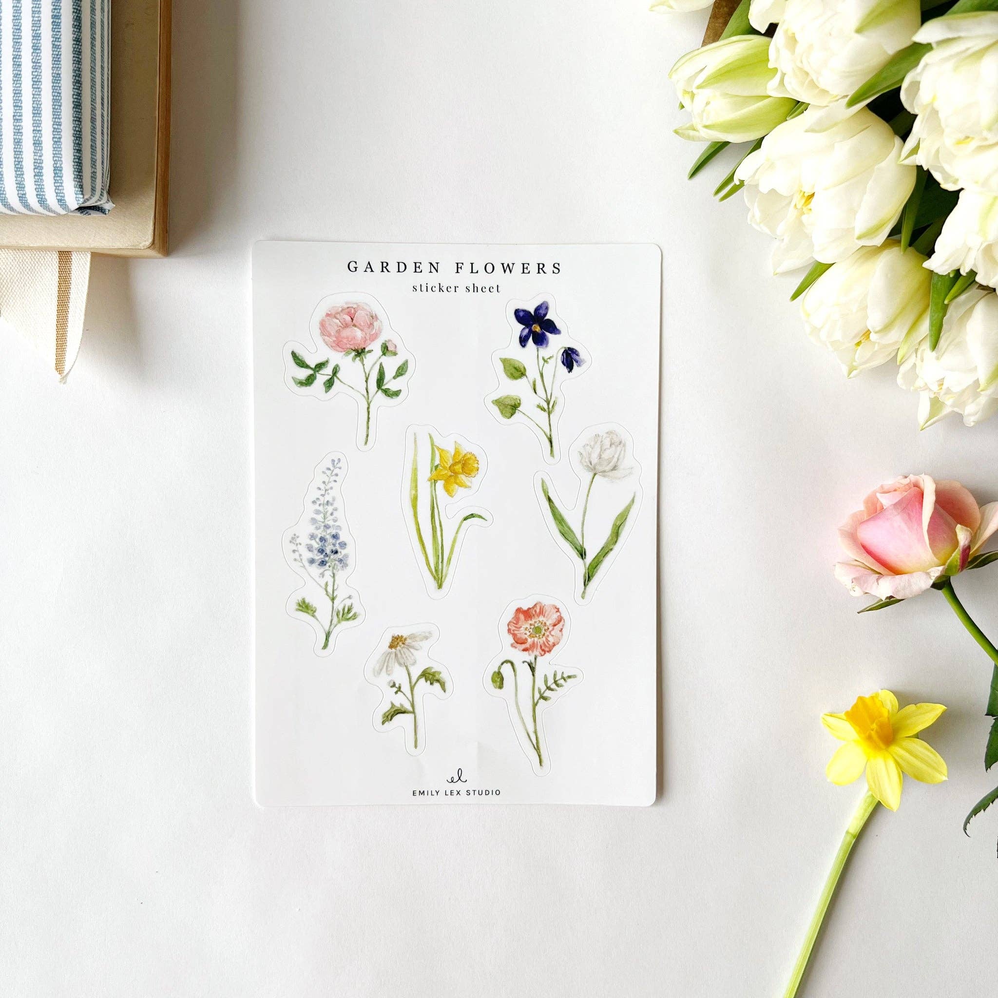 Garden flowers sticker sheets