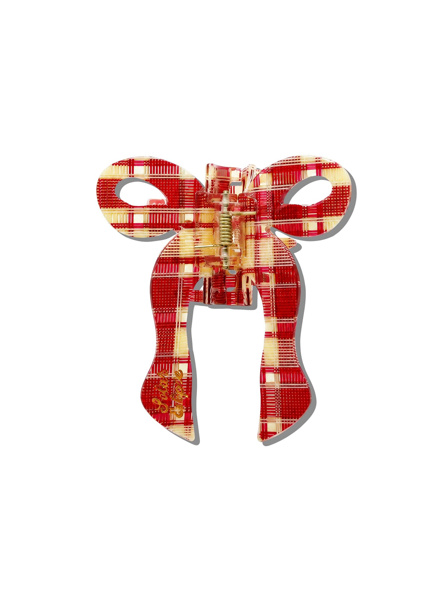 Hand-painted Coquette Bow Claw Hair Clip | Eco-Friendly: White