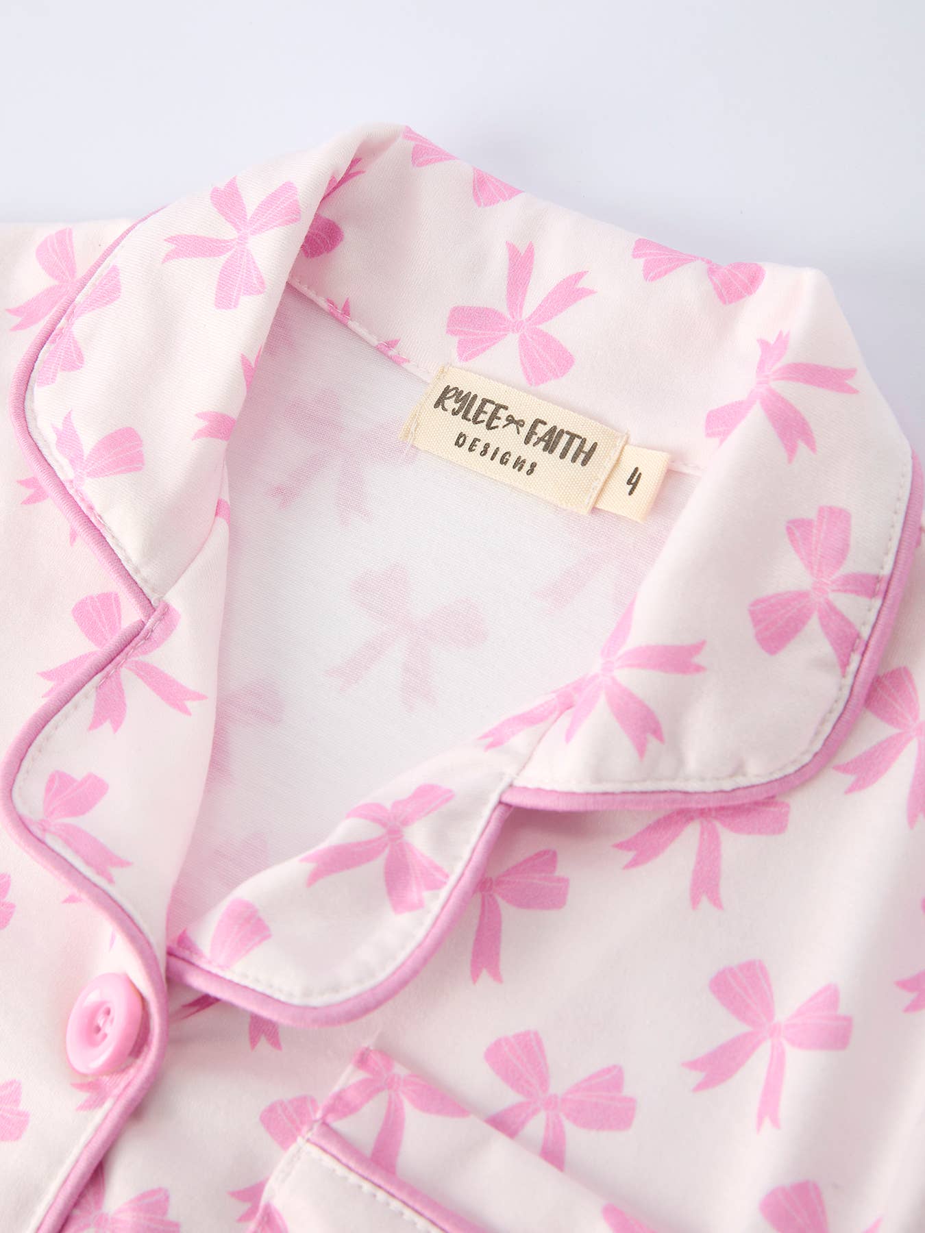 Mommy & Me Pink Bow Print Ruffle Pajama Set: 5 / KIDS - Persnickety Shop