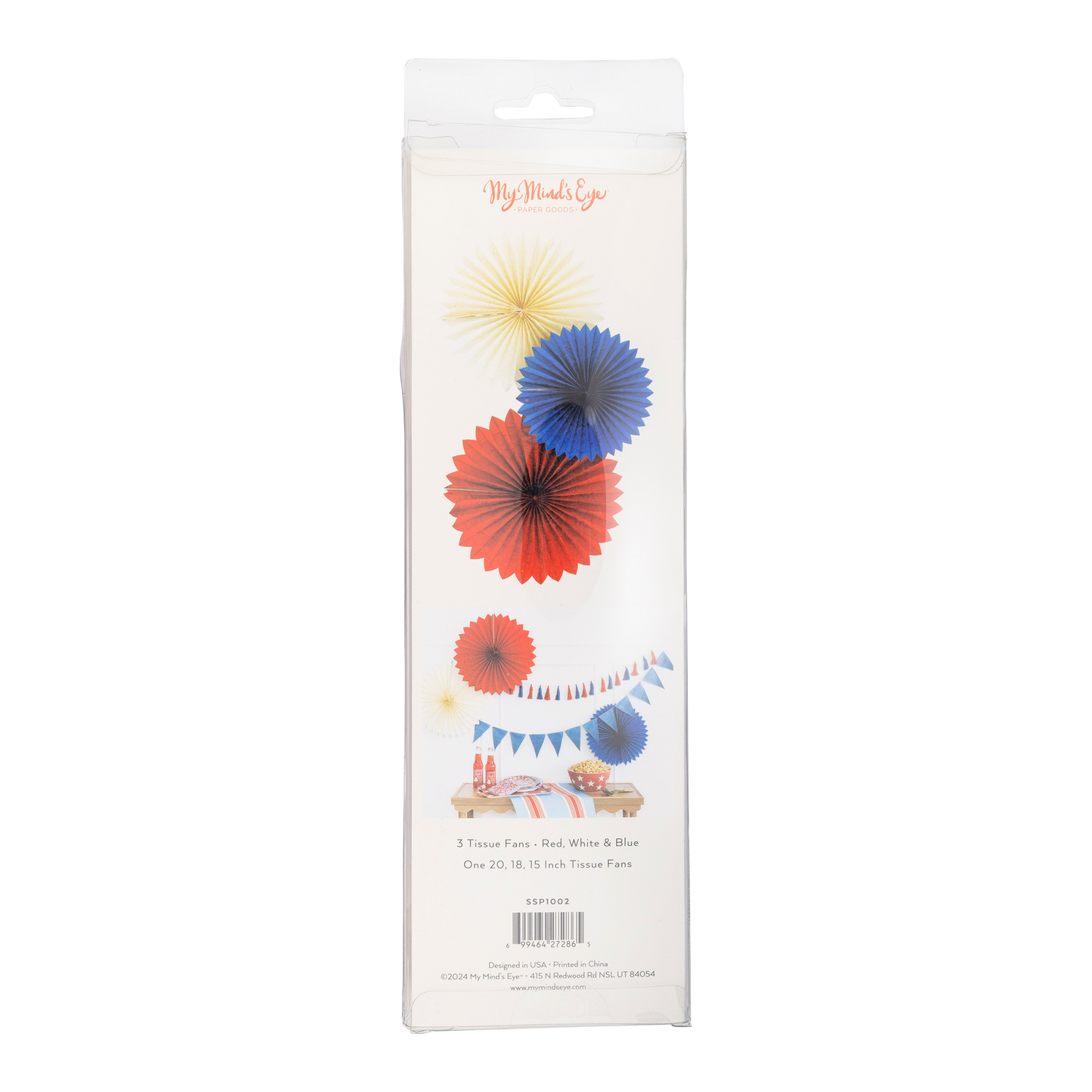 SSP1002 - Red White and Blue Tissue Party Fans - Persnickety Shop
