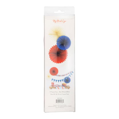 SSP1002 - Red White and Blue Tissue Party Fans - Persnickety Shop