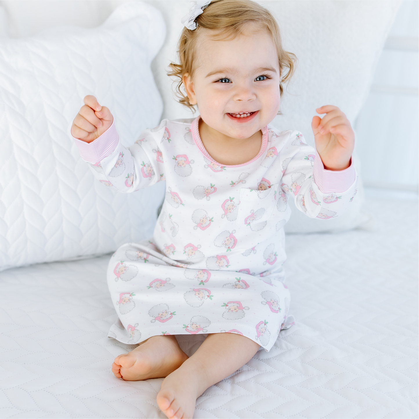 Santa Baby Long Sleeve Nightdress - Pink: 2T - Persnickety Shop