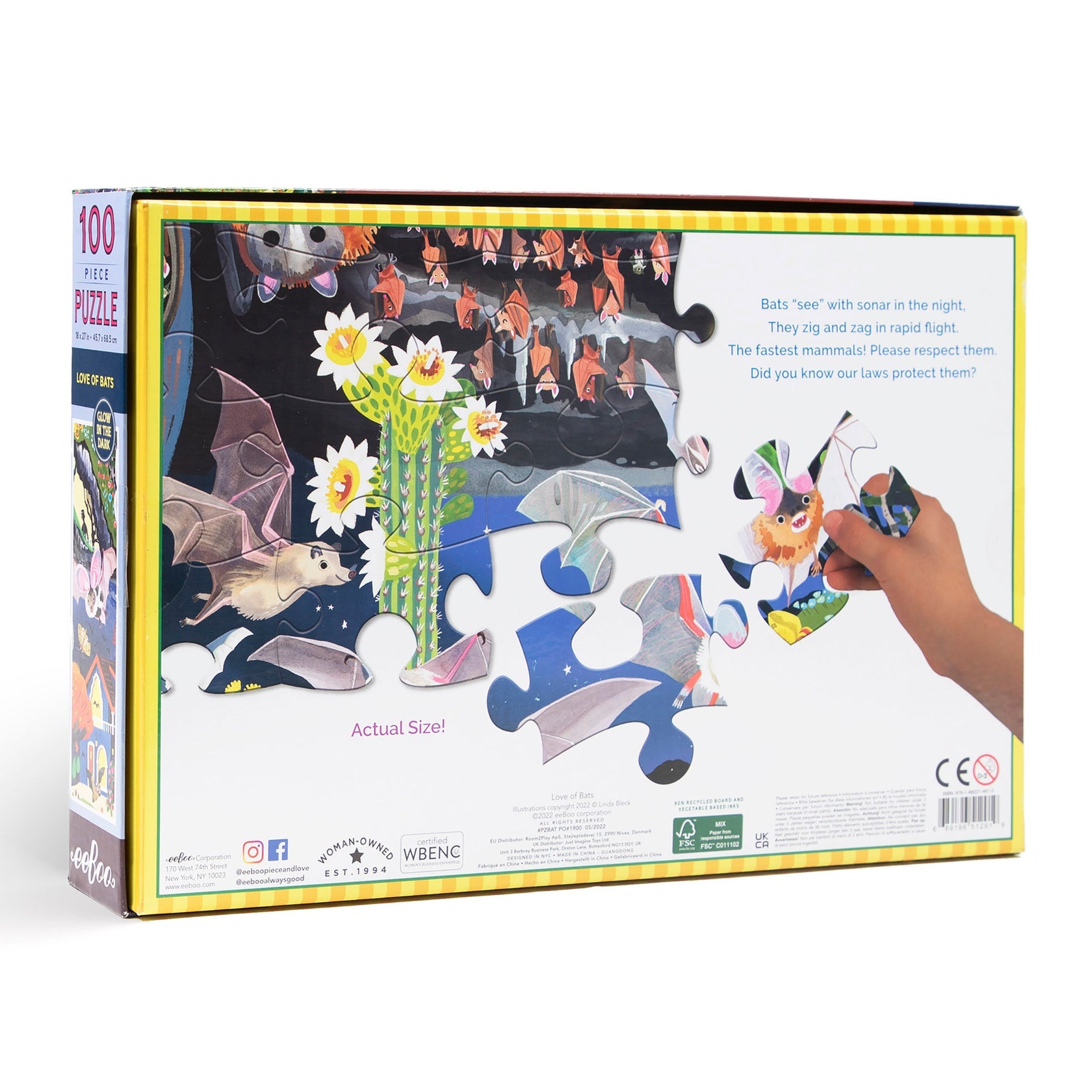 Eeboo Love of Bats 100 Piece Puzzle - Persnickety Shop