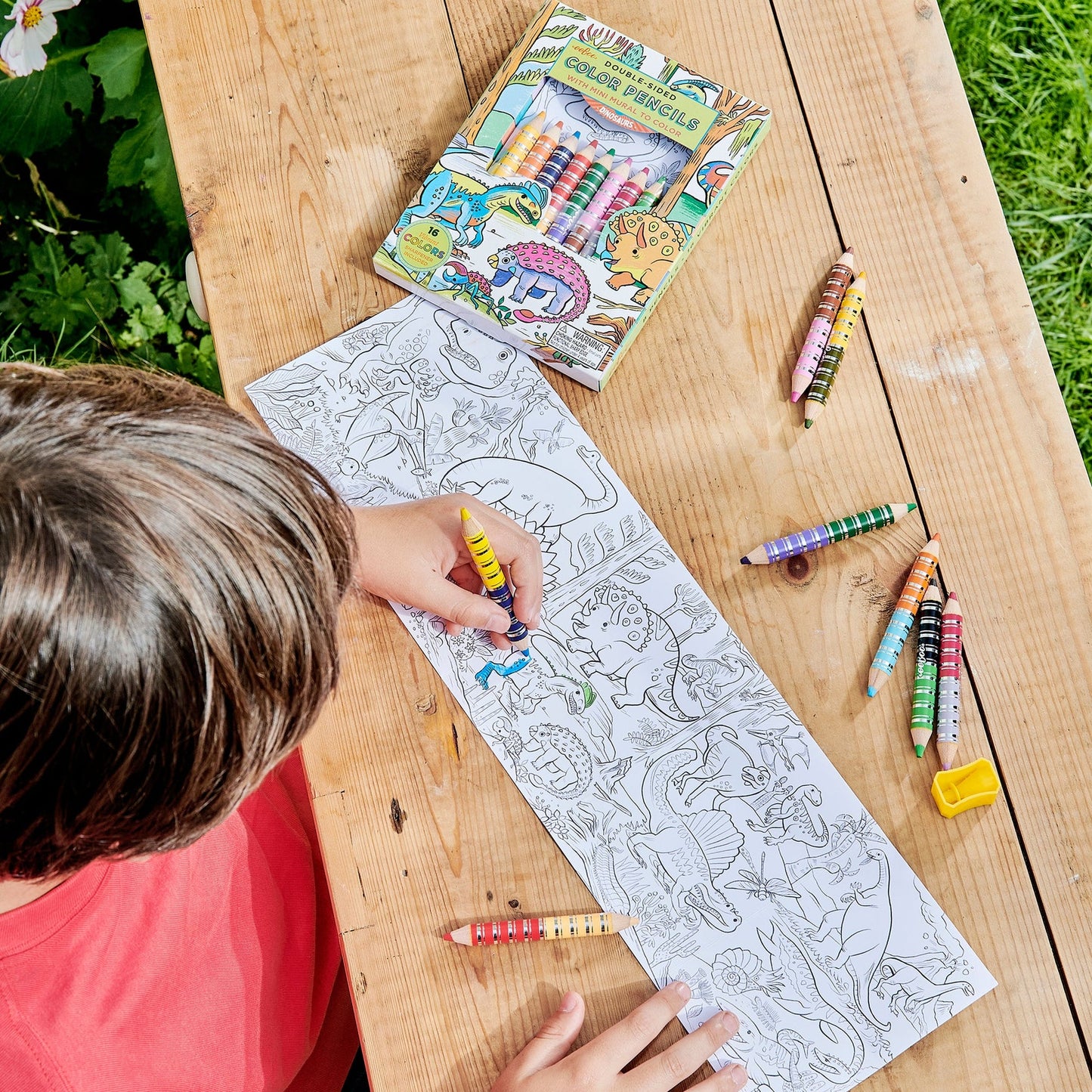 Eeboo Dinosaurs Color Pencil Mini Mural - Persnickety Shop