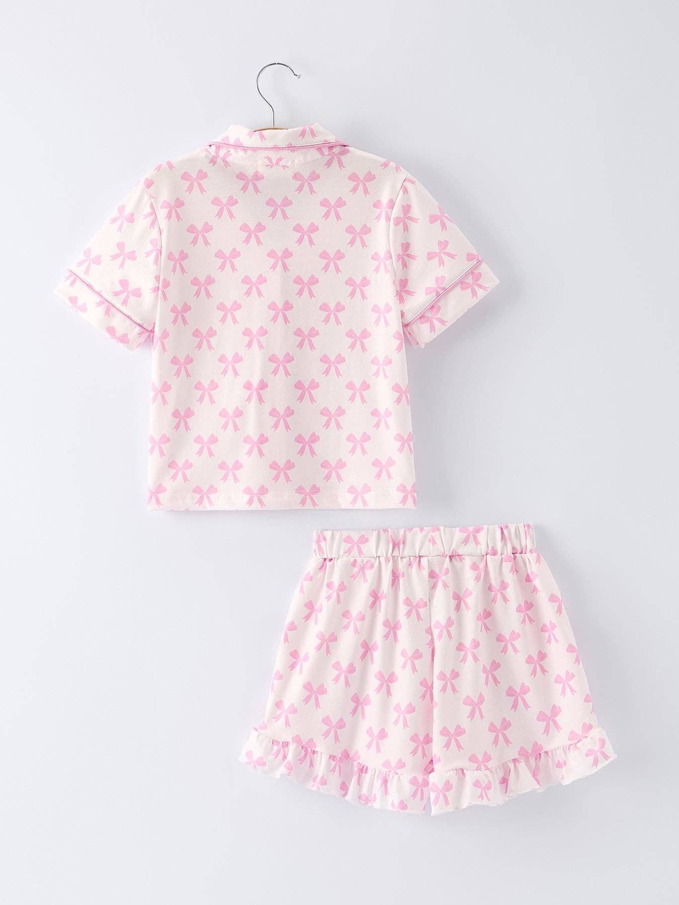 Mommy & Me Pink Bow Print Ruffle Pajama Set: 5 / KIDS - Persnickety Shop