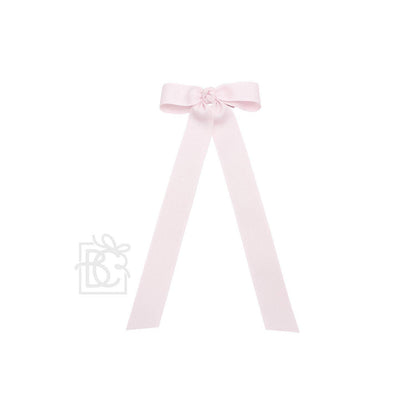 FLAT BOW W/ 7" STREAMERS ON ALLIGATOR CLIP: 3.5" W/ 7" Streamers / WHITE - Persnickety Shop