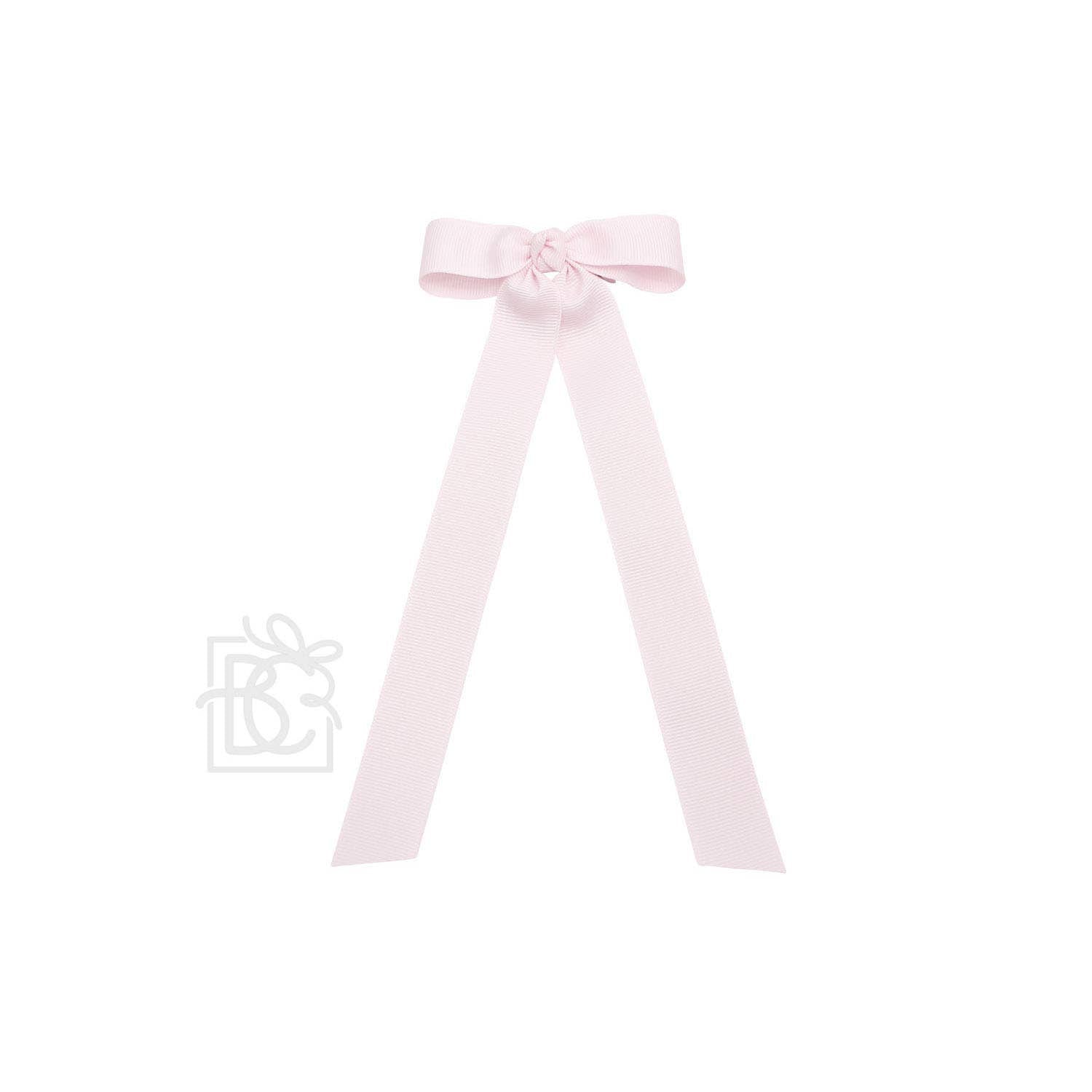 FLAT BOW W/ 7" STREAMERS ON ALLIGATOR CLIP: 3.5" W/ 7" Streamers / RED - Persnickety Shop