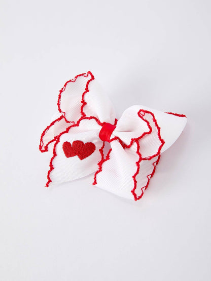 White/ Red Heart Embroidery - Persnickety Shop
