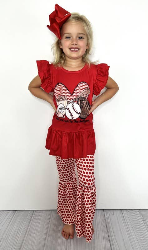 Baseball Ballgame Girls Pant Set