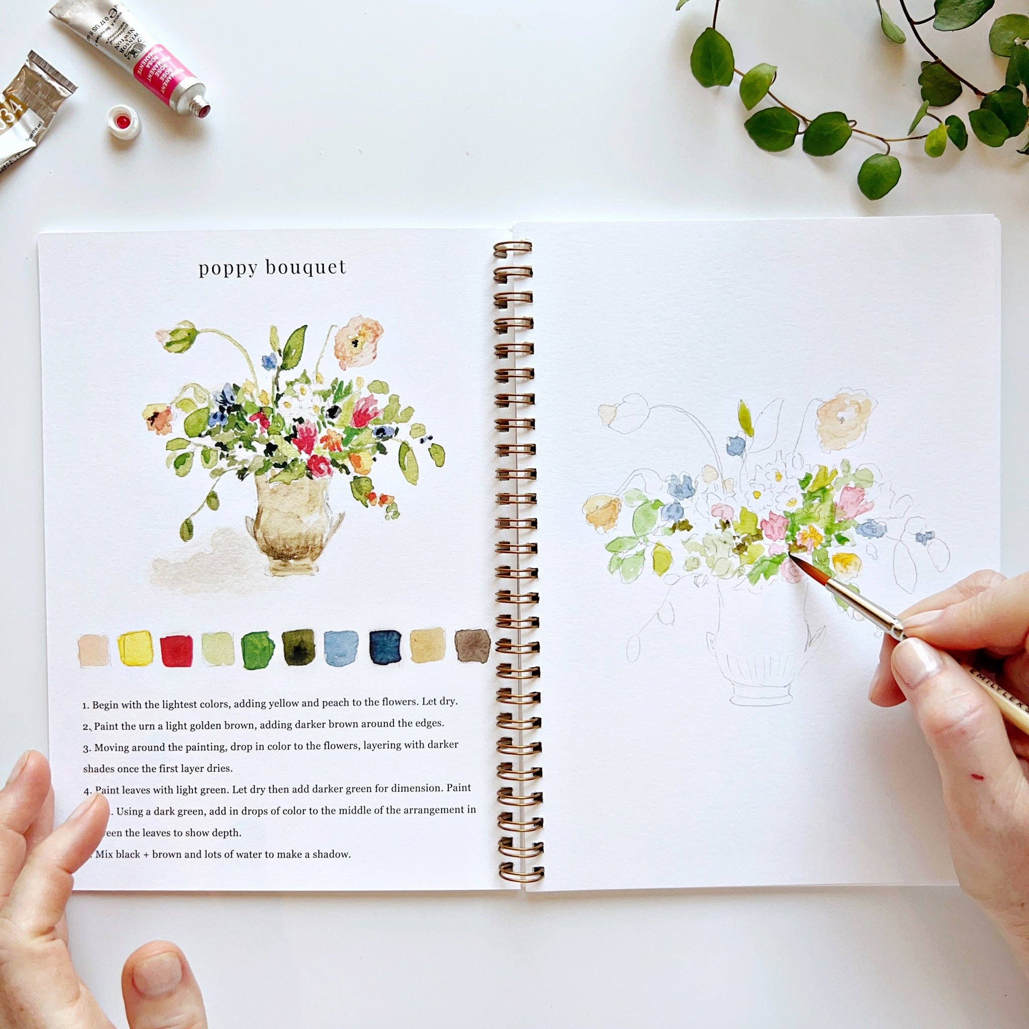 Bouquets watercolor workbook - Persnickety Shop