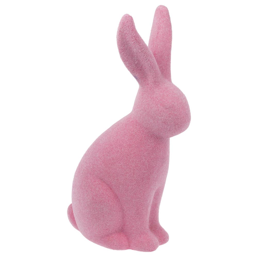 7.25" Purple Flocked Terracotta Bunny Easter