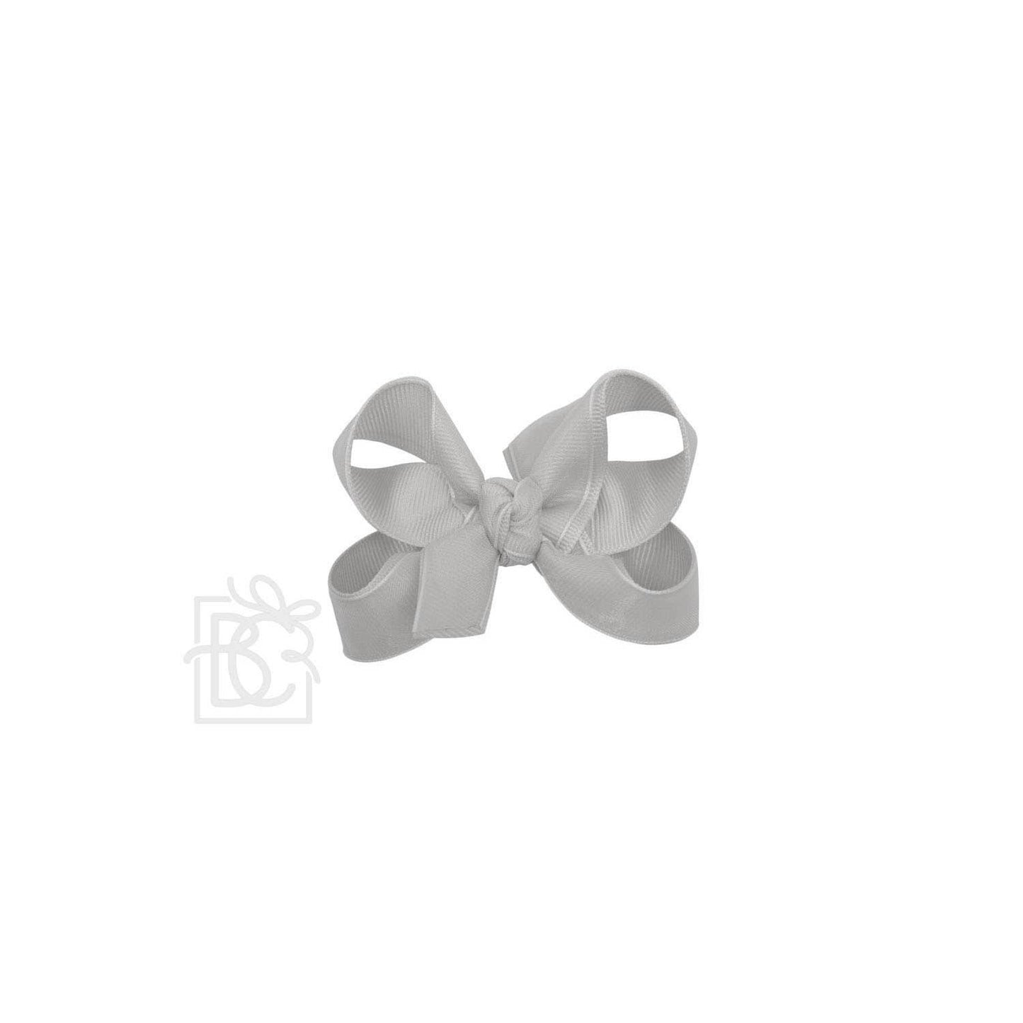 LAYERED ORGANZA/GROSGRAIN BOW ON CLIP: 5.5" Huge - 2.25" Ribbons on Alligator Clip / WHITE