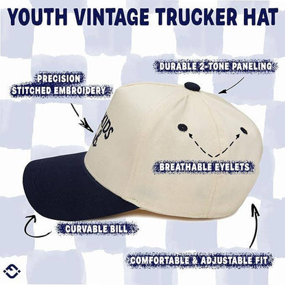 Kids/Baby Two Tone Vintage Cap - Cool Kids Club (Navy/Beige): Infant (0-12 Months)