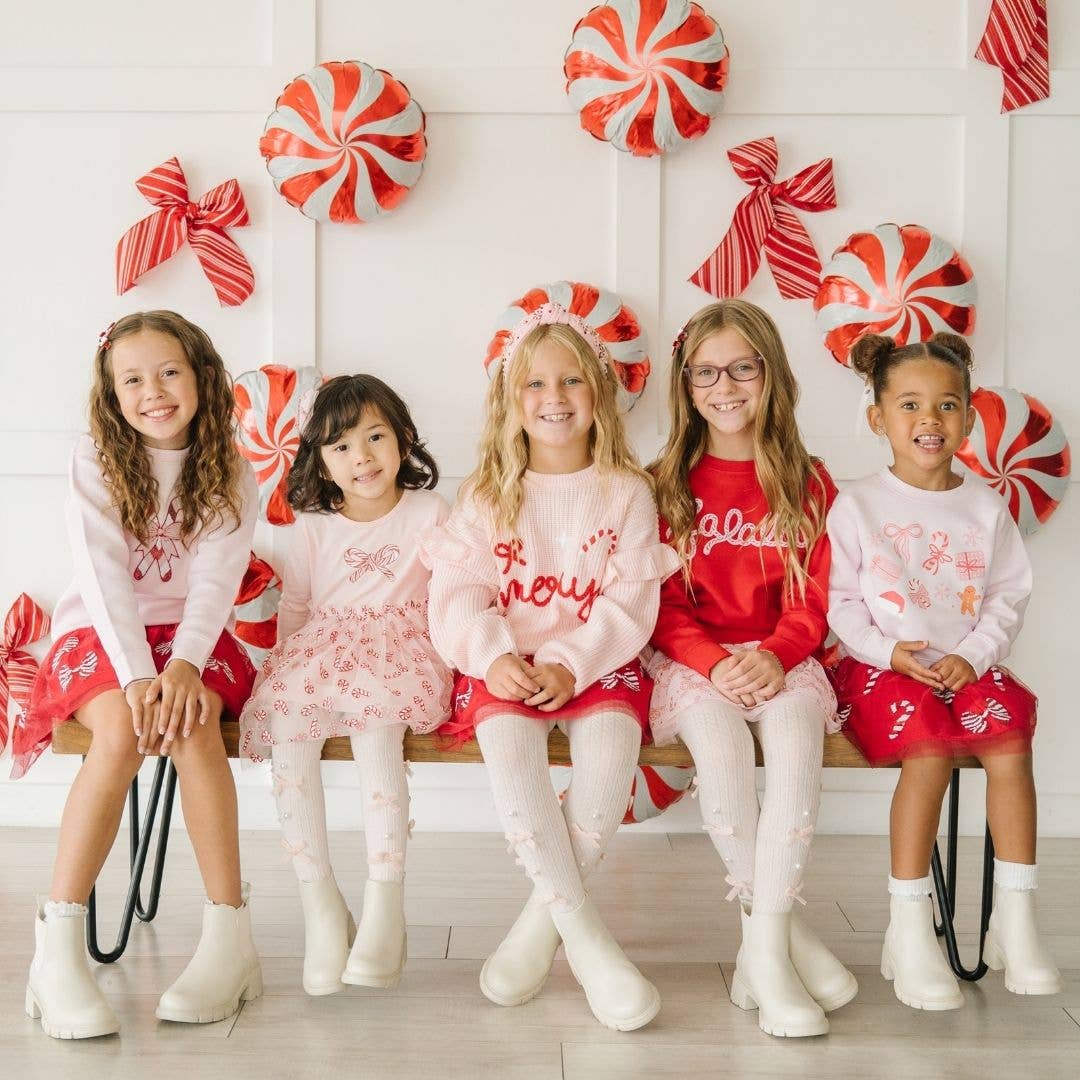 Sweet Wink Falala Patch Christmas Girl's Sweatshirt - Red - Persnickety Shop