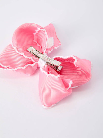 Heart Pink Bow Hair Clip - Persnickety Shop