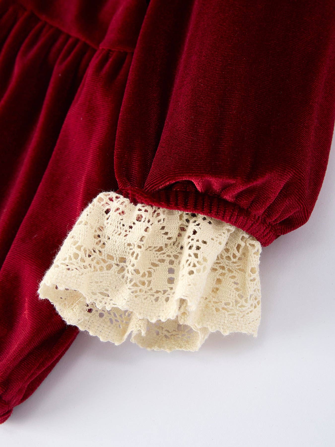 Christmas Long Sleeve Lace Girls' Romper: 24M - Persnickety Shop