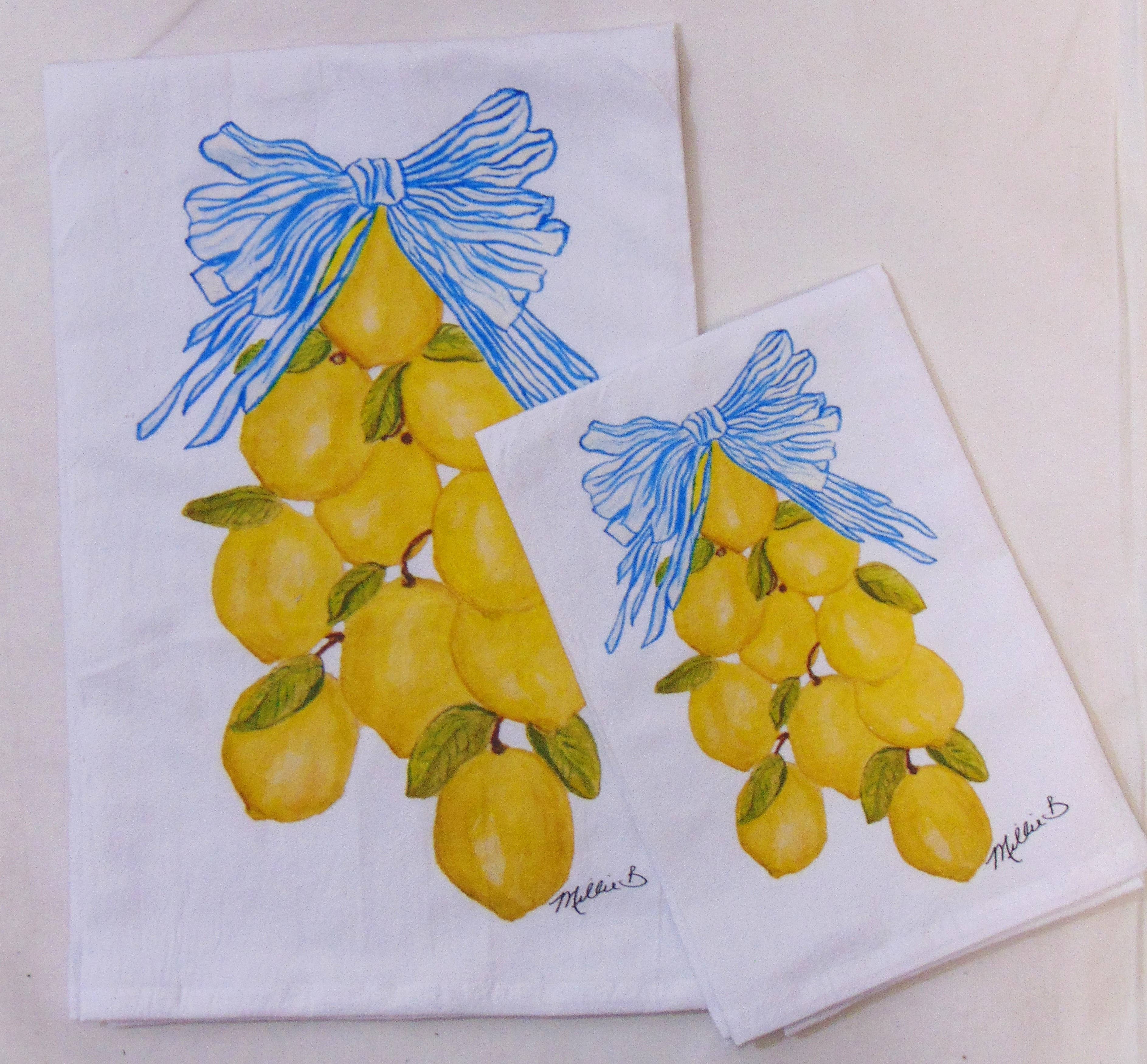 Limited Edition Lemon Garland Flour Sack Napkins - Persnickety Shop