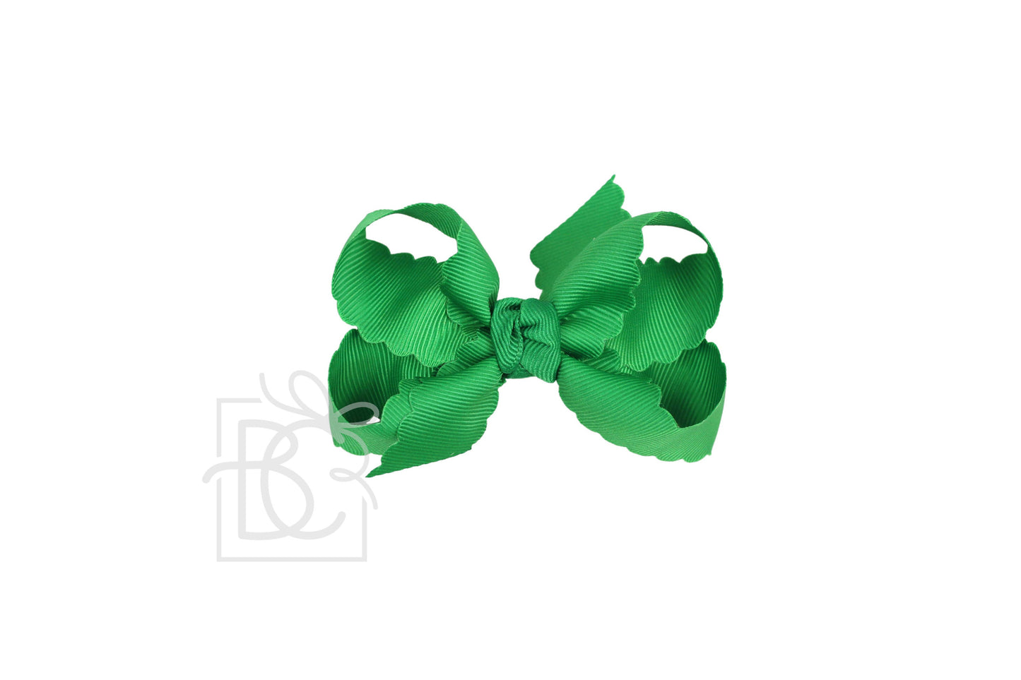 SCALLOPED EDGE BOW: Powder Mint / 4.5" Large - 1.5" Ribbon on Alligator Clip
