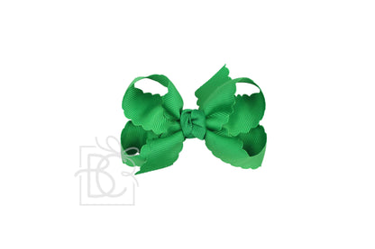 SCALLOPED EDGE BOW: Powder Mint / 4.5" Large - 1.5" Ribbon on Alligator Clip