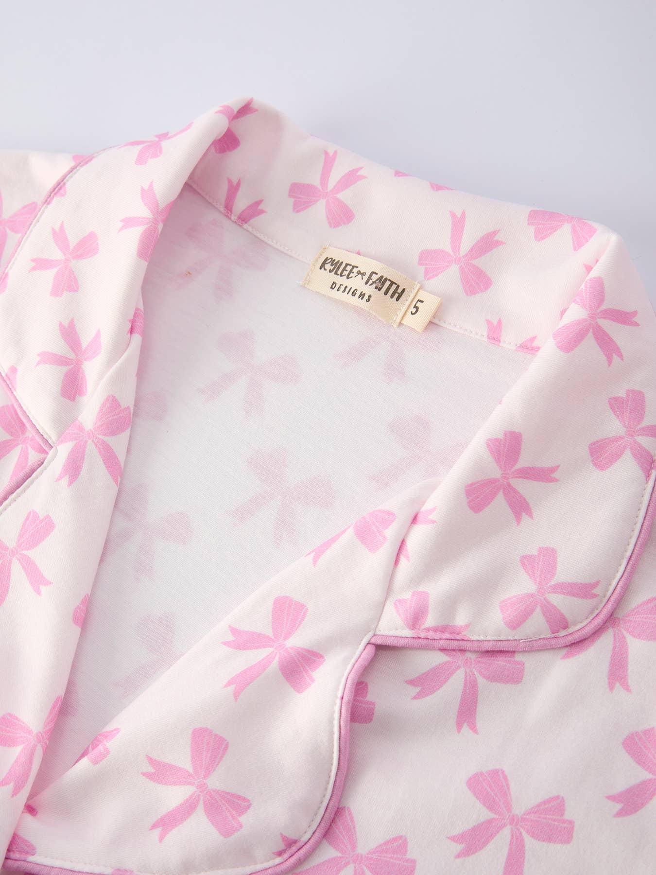 Mommy & Me Pink Bow Print Ruffle Pajama Set: 5 / KIDS - Persnickety Shop
