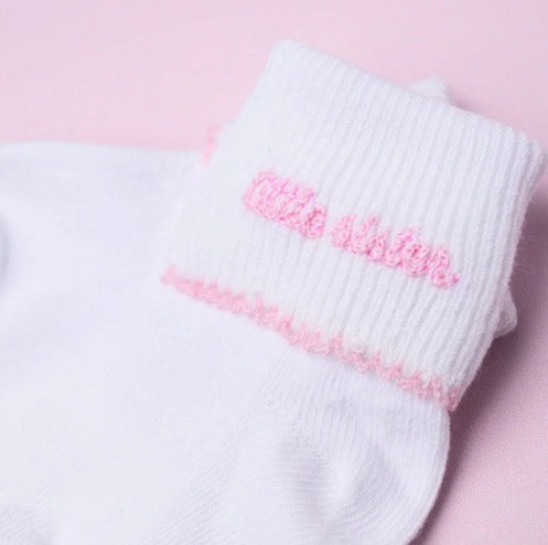 Magnolia Baby Little Sister Embroidered Socks - Persnickety Shop