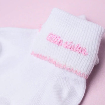 Magnolia Baby Little Sister Embroidered Socks - Persnickety Shop