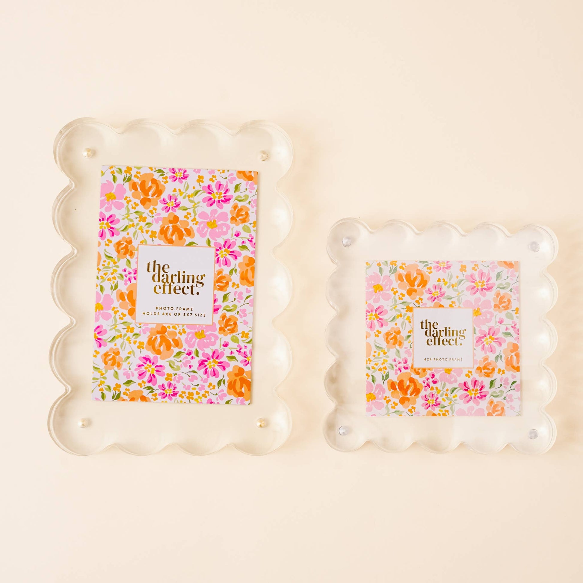 THE DARLING EFFECT Square Scalloped Acrylic Frame-Clear - Persnickety Shop