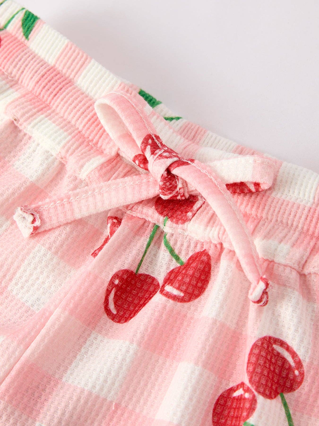Waffle Cherry Girls Long Sleeve Set: 4 - Persnickety Shop
