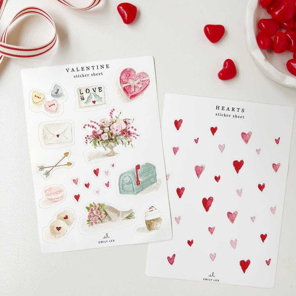 Valentine sticker sheets