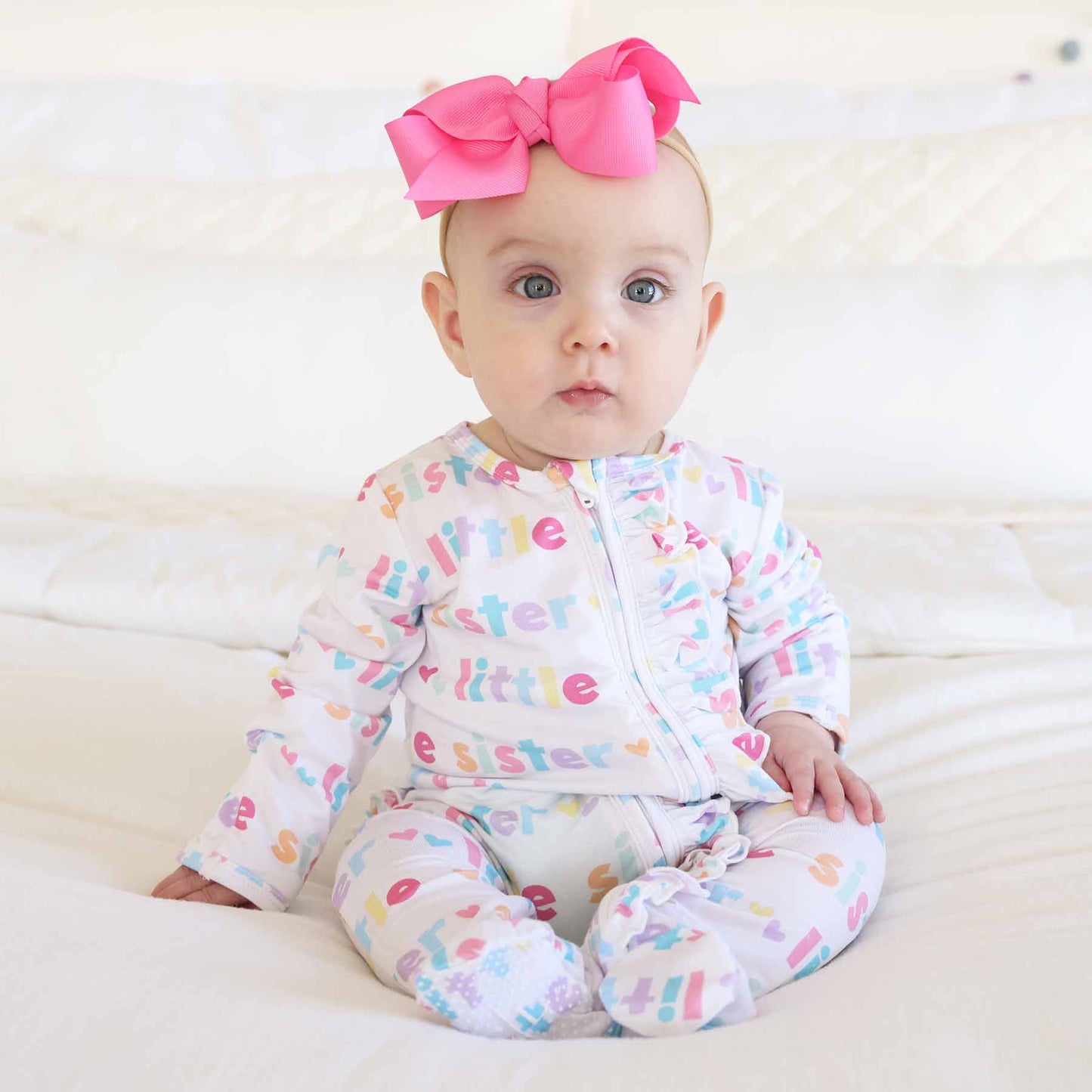 Little Sibling Zipper Footie: Little Sister / Newborn - Persnickety Shop