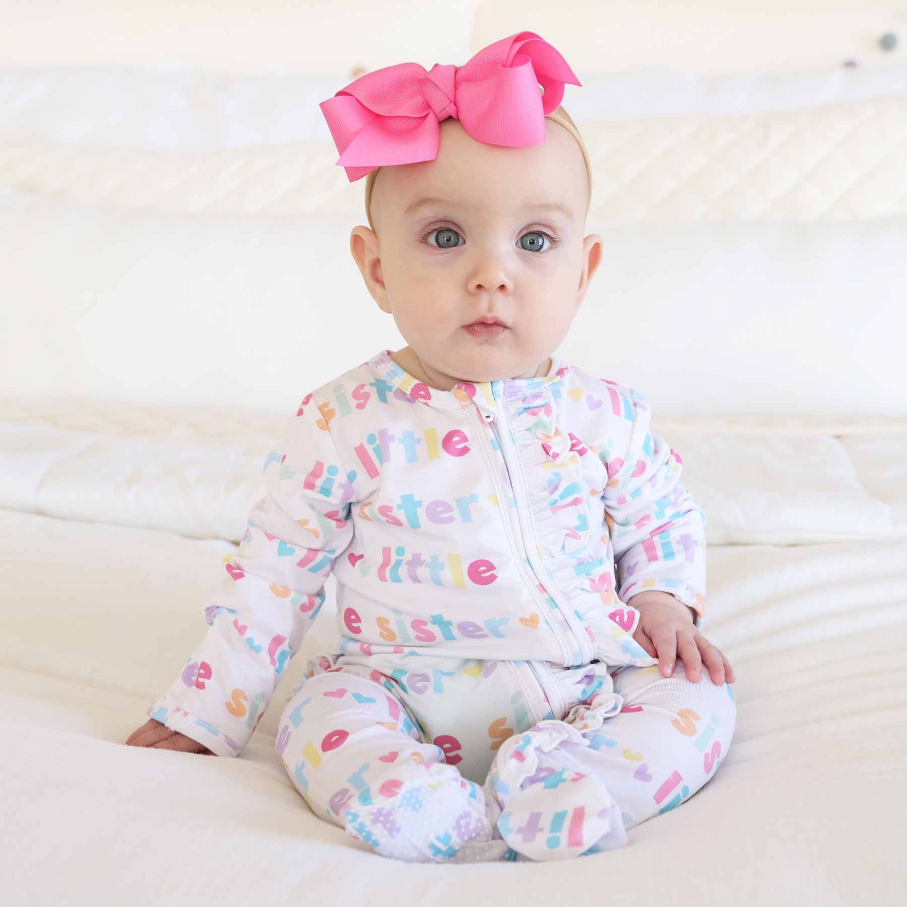 Little Sibling Zipper Footie: Little Sister / Newborn - Persnickety Shop