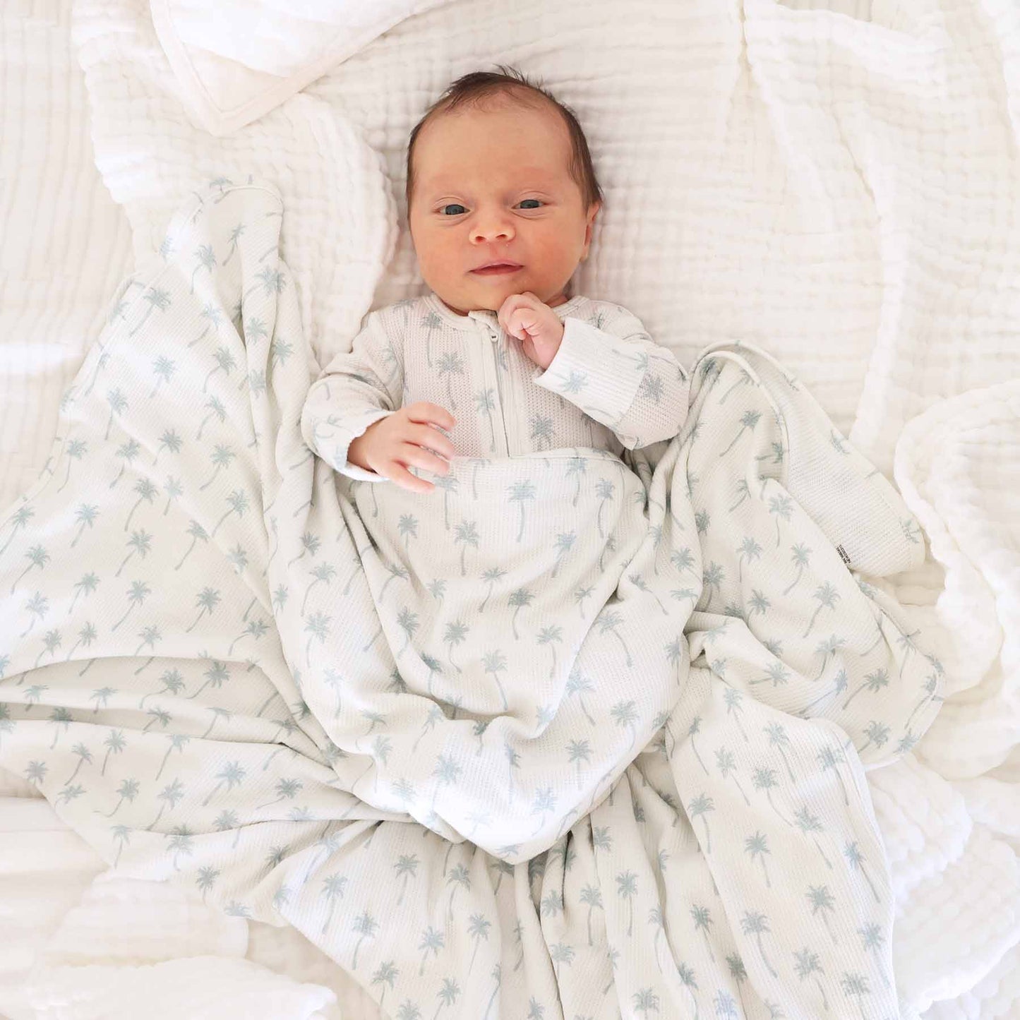 All Bamboo Waffle Swaddle Blankets: Eucalyptus - Persnickety Shop