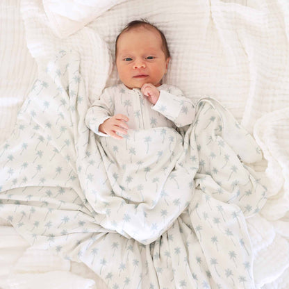 All Bamboo Waffle Swaddle Blankets: Eucalyptus - Persnickety Shop