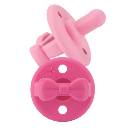 *NEW SIZE* Sweetie Soother™ Pacifier Sets (2-pack): 6-18 M Pink Bows - Persnickety Shop