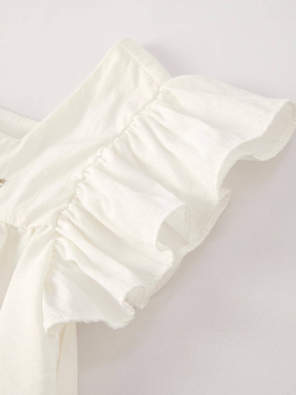 （Pre-order）Summer Girls White Ruffle Dress: 6 - Persnickety Shop