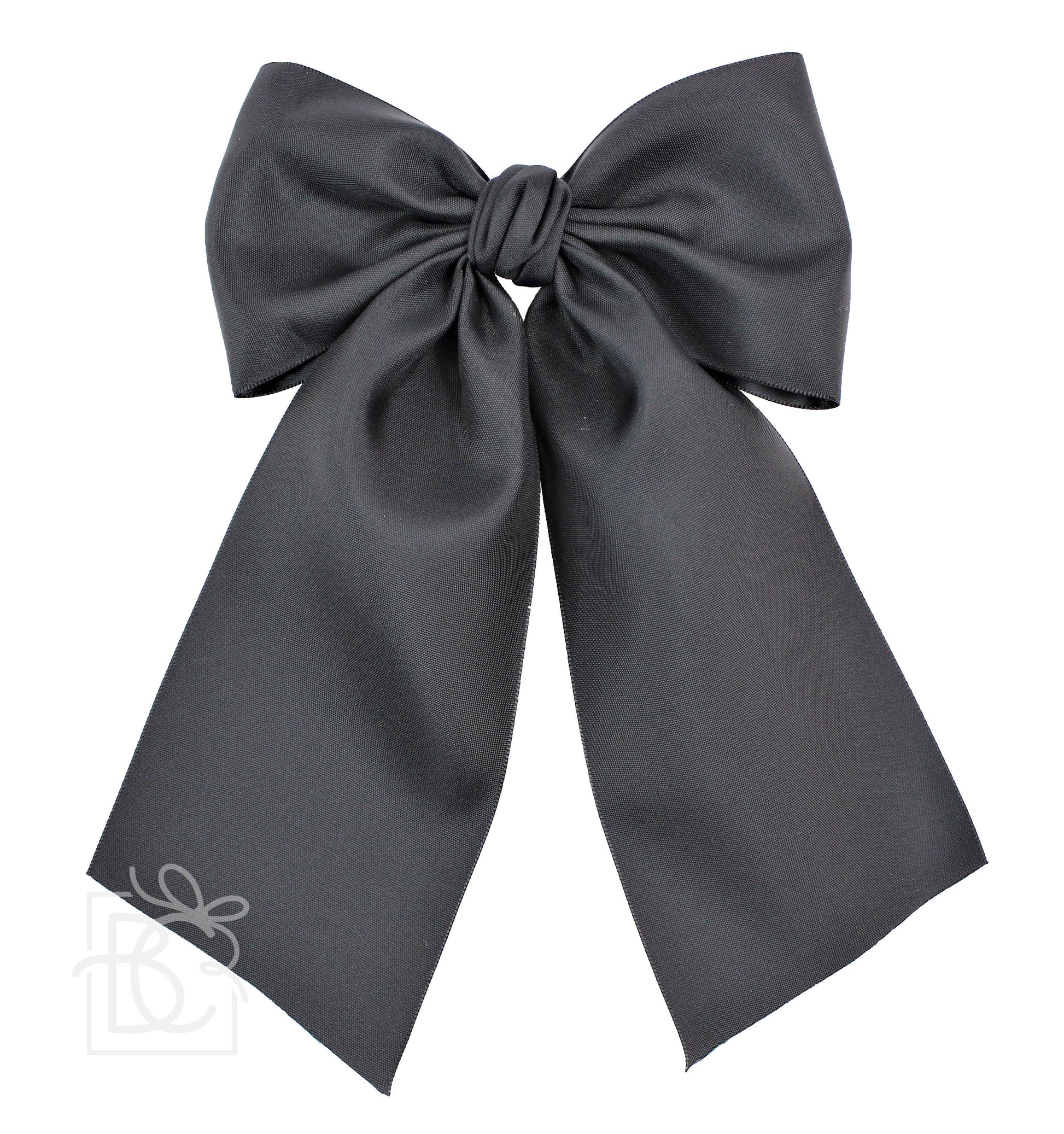 OPAQUE SATIN BOW W/ EURO KNOT & TAILS ON ALLIGATOR CLIPS: Antique White / 4.5" Large - Persnickety Shop