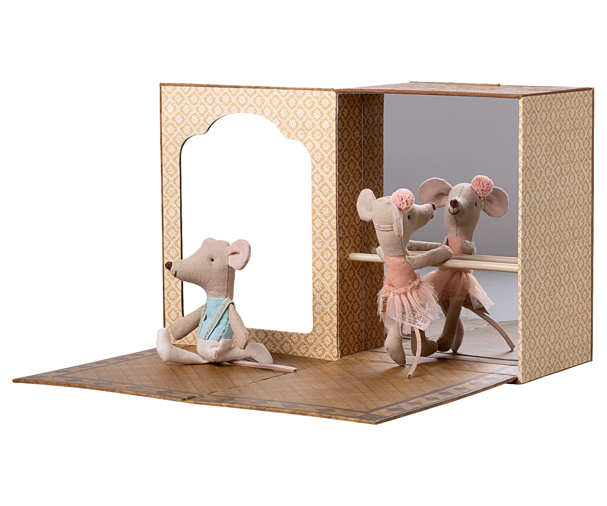 Ballet Mice In Dance Studio, Little Sister And Brother - Persnickety Shop