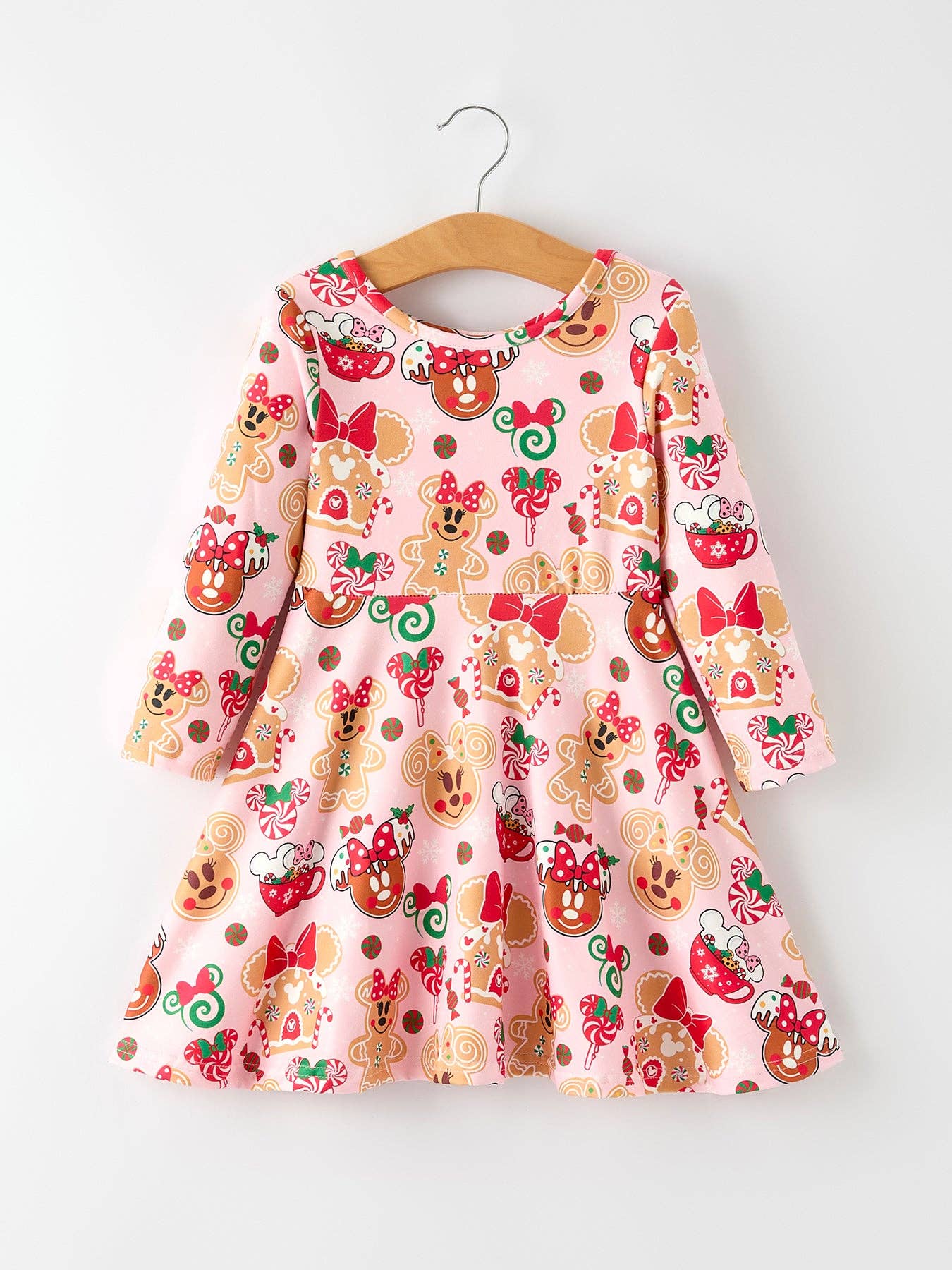 Christmas Character Sweet Gingerbread and Candy Print Girls Dress: 6 - Persnickety Shop