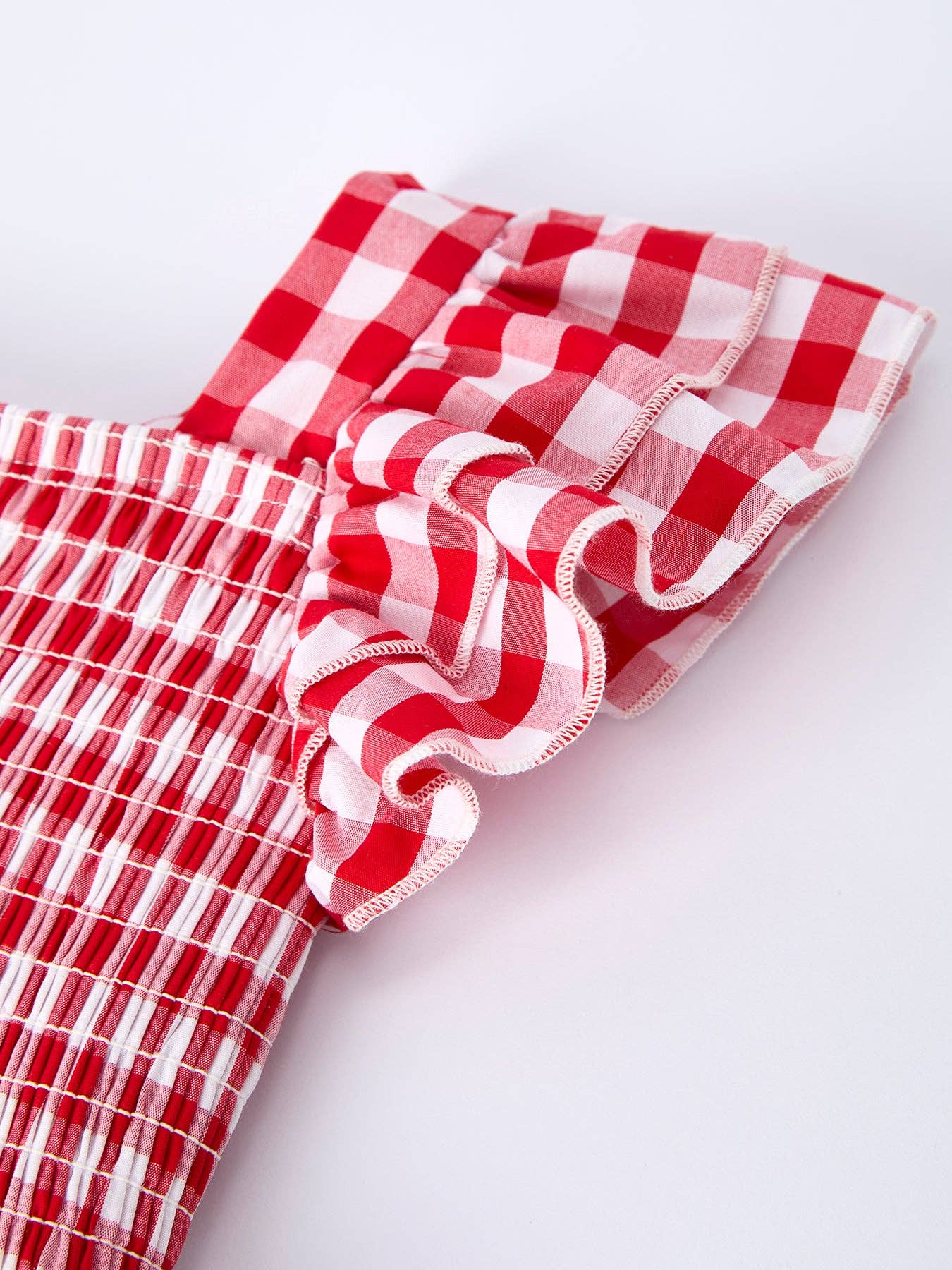 Summer Plaid Smocked Ruffle Girl Dress Sibling Outfits: 4 - Persnickety Shop