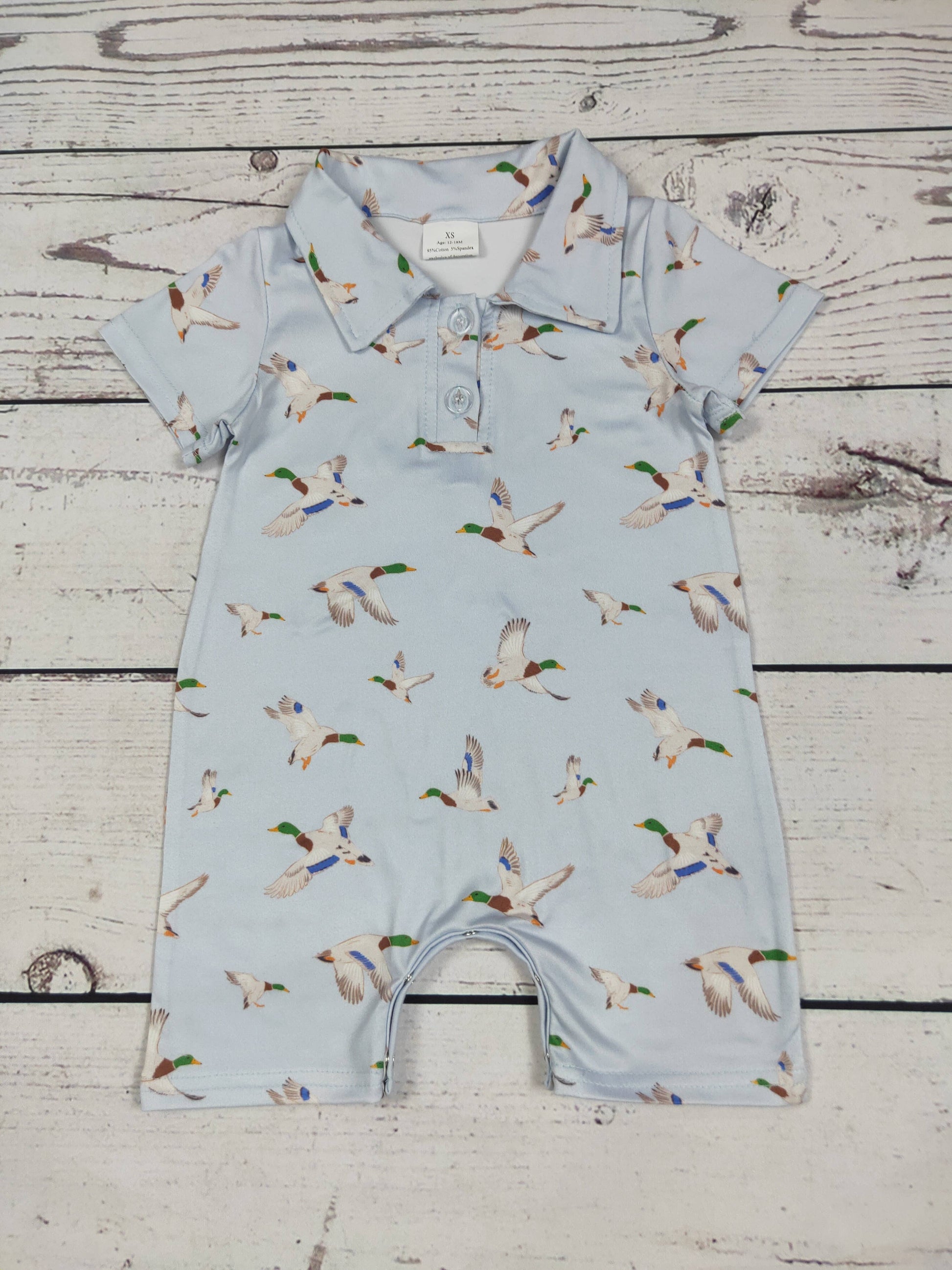 Duck Printed Baby Boy Romper: 0-3M - Persnickety Shop
