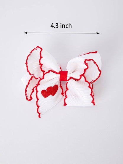 White/ Red Heart Embroidery - Persnickety Shop
