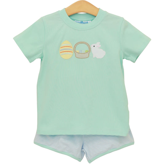 Trotter Street Kids Bunnies & Baskets Short Set - Persnickety Shop