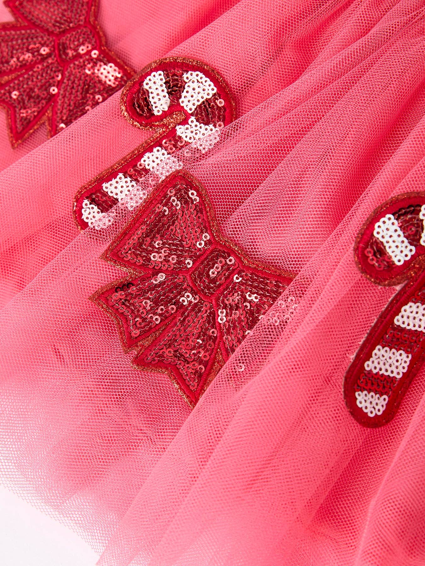 Christmas Candy Cane & Bow Sequin Tutu Skirt for Girls: 5 - Persnickety Shop