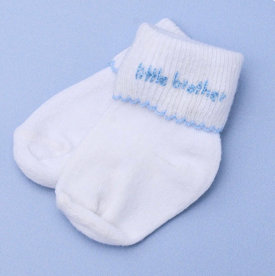 Magnolia Baby Little Brother Embroidered Socks - Persnickety Shop